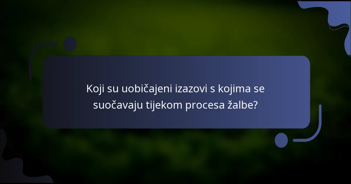 Koji su uobičajeni izazovi s kojima se suočavaju tijekom procesa žalbe?
