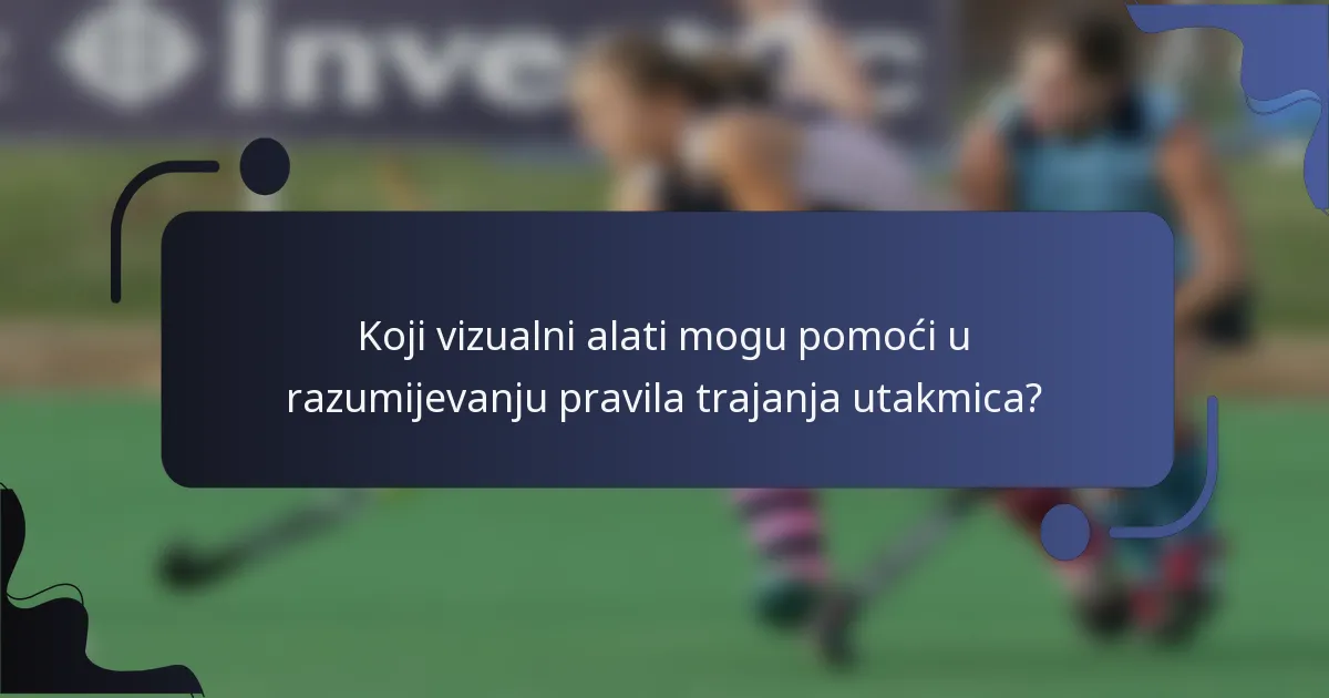 Koji vizualni alati mogu pomoći u razumijevanju pravila trajanja utakmica?